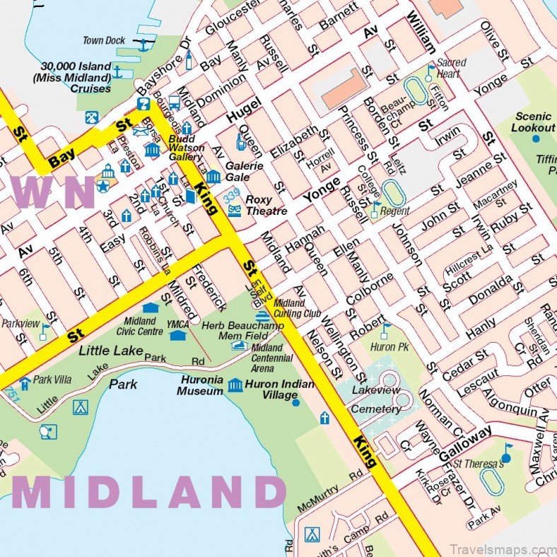 travel guide for tourist map of midland 2