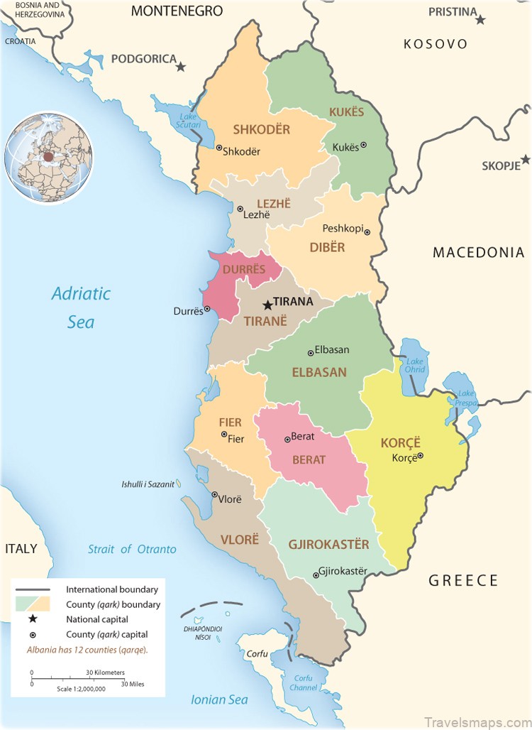 albania travel guide map of albania for tourists 2