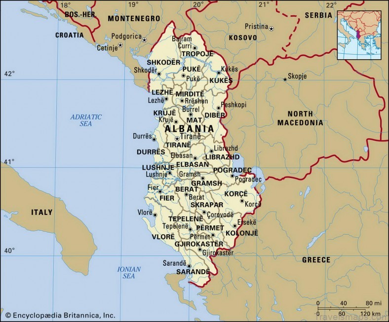albania travel guide map of albania for tourists