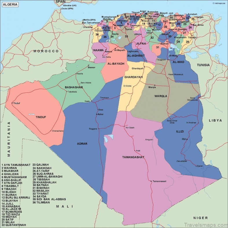 algerian travel guide algeria map 2