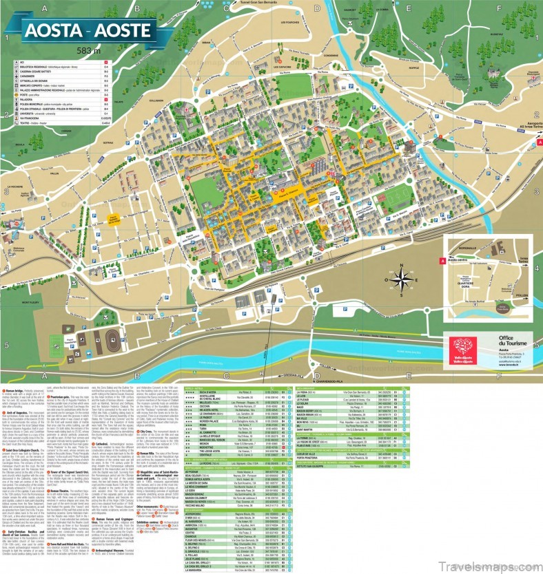 aosta travel guide for tourist map