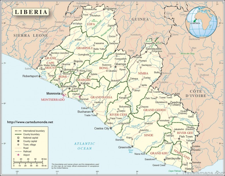 liberia travel guide for tourist map of liberia 1