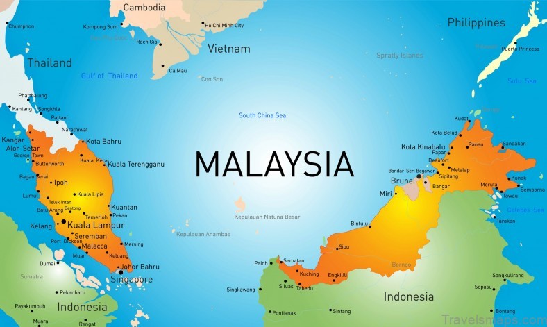 malaysia tourist map maps of malaysia and its cities 5