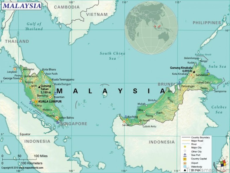 malaysia tourist map maps of malaysia and its cities