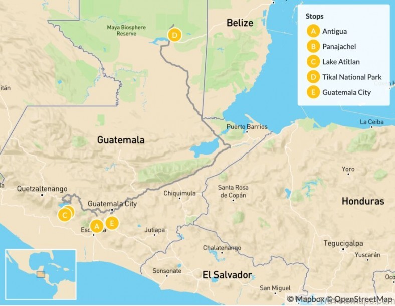 map of antigua guatemala 2