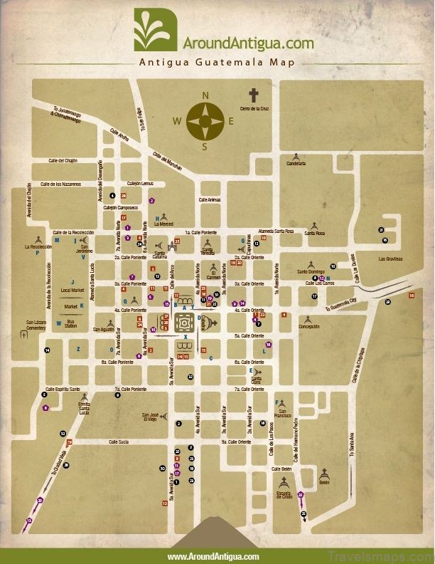 map of antigua guatemala