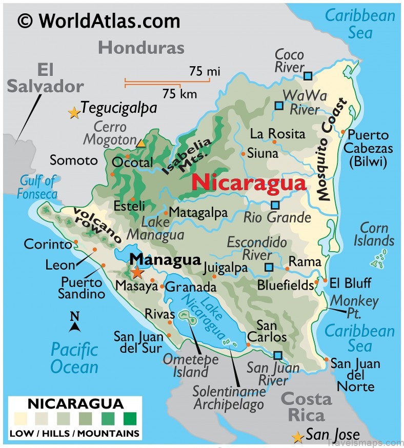 map of nicaragua the most beautiful countries in central america 3
