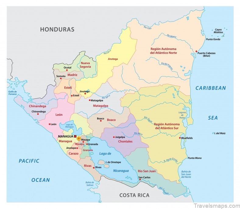 map of nicaragua the most beautiful countries in central america