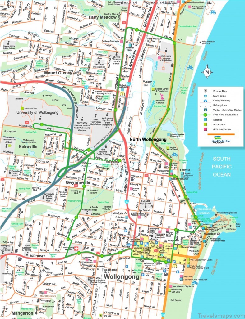map of wollongong a travel guide for tourist 7