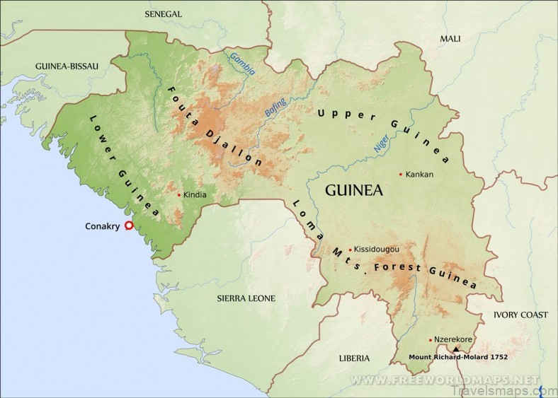 maps of guinea from west to east a travel guide for tourists 2