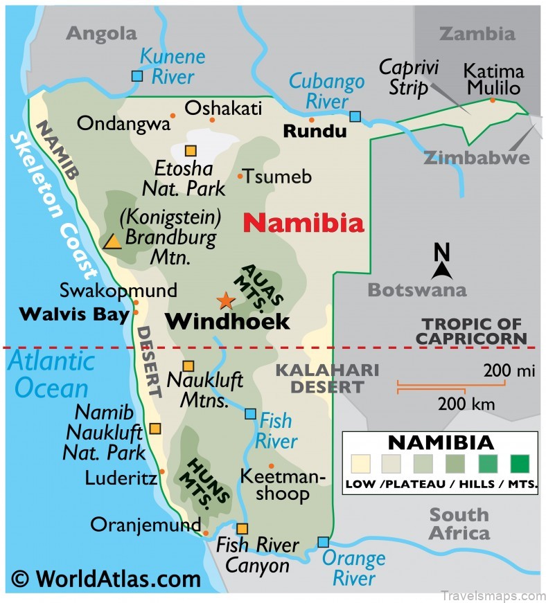 namibia travel guide a detailed map of namibia 4