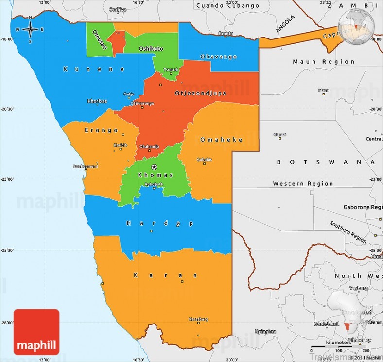 namibia travel guide a detailed map of namibia 6