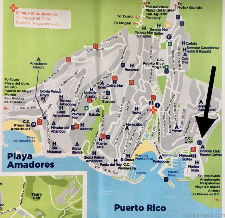 puerto rico de gran canaria travel guide for tourists map of puerto rico de gran canaria 1