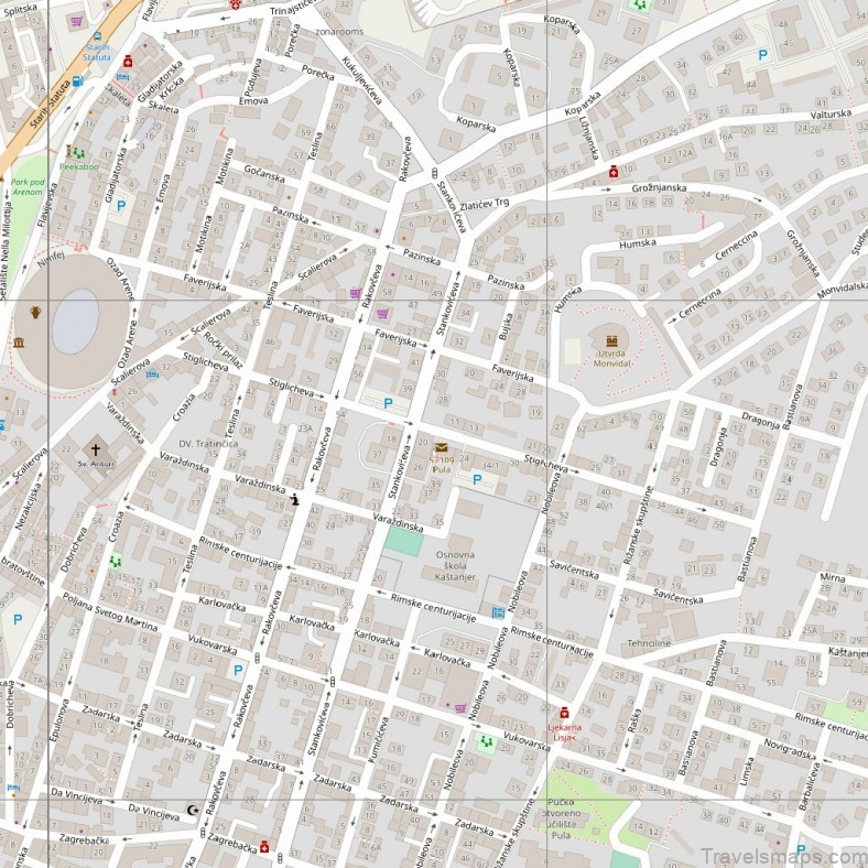 pula travel guide for tourist map of pula 1