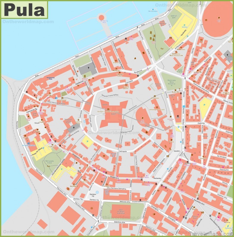 pula travel guide for tourist map of pula 5