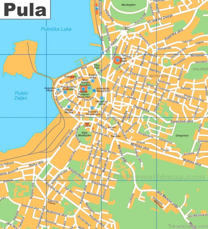 pula travel guide for tourist map of pula 6