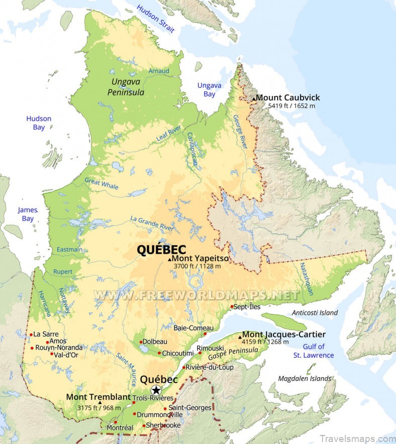 quebec travel guide for tourist map of quebec 2