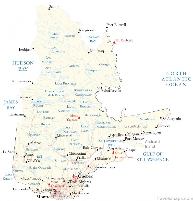 quebec travel guide for tourist map of quebec 3
