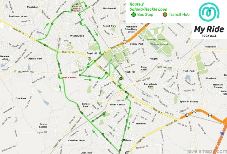 rock hill travel guide for tourist map of rock hill 4
