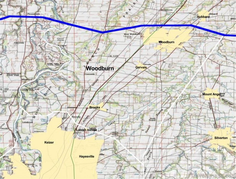 woodburn travel guide for tourist map of woodburn 2