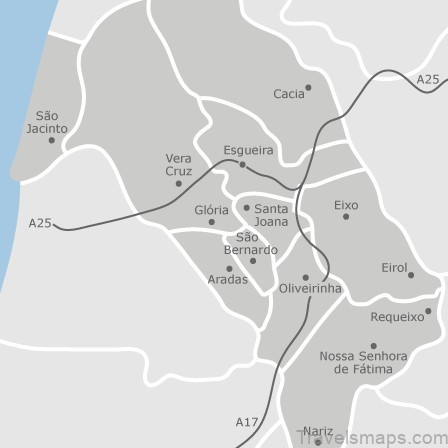 a map of the location of aveiros top attractions