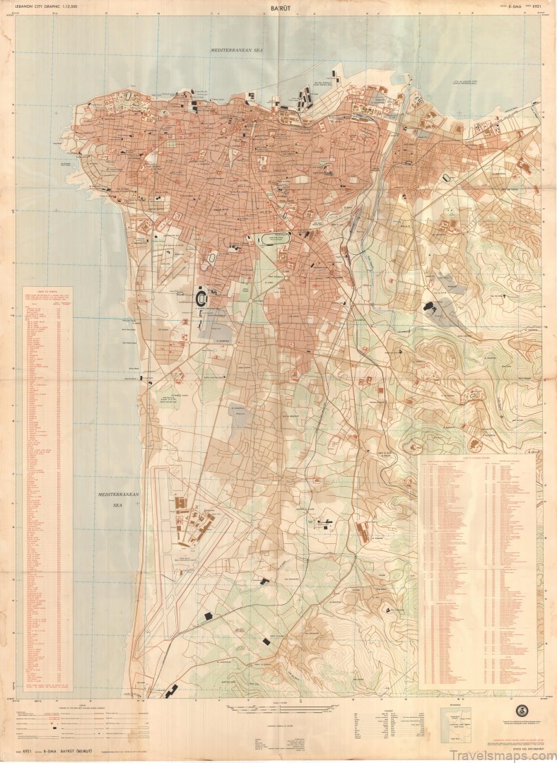 tourists guide to beirut a travel map of beirut 1