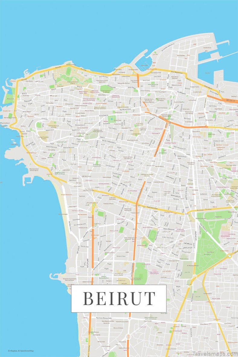 tourists guide to beirut a travel map of beirut 2