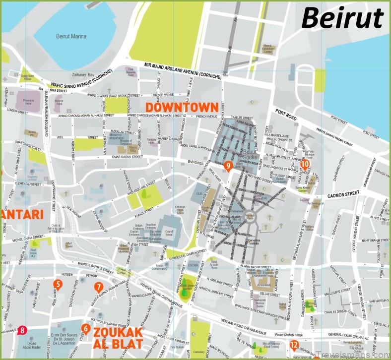 tourists guide to beirut a travel map of beirut 6