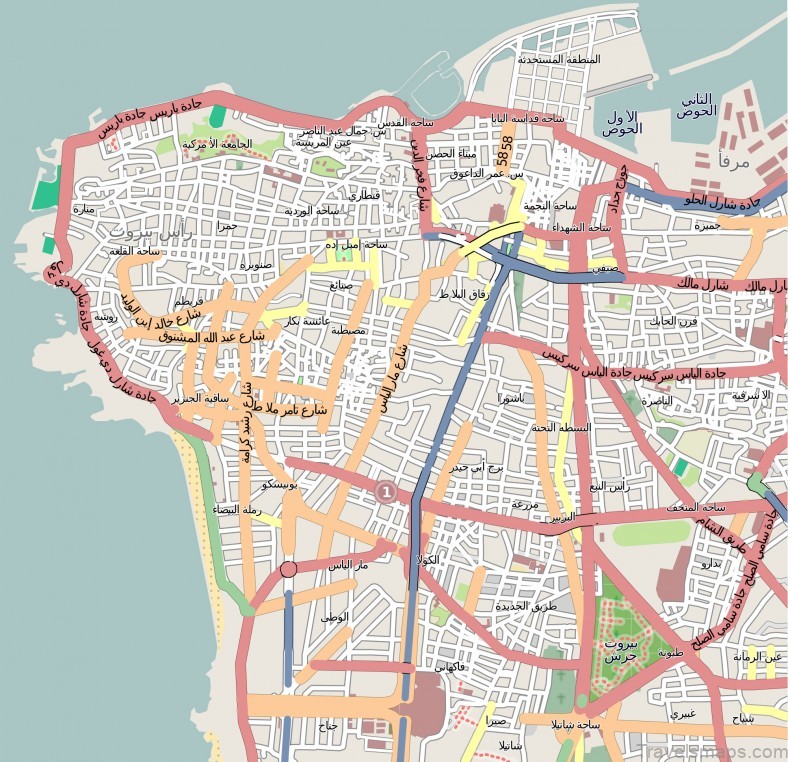 tourists guide to beirut a travel map of beirut