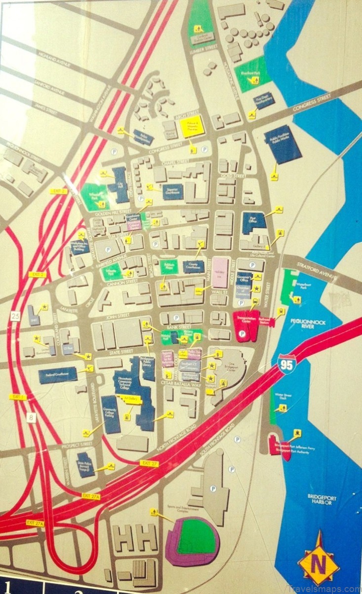 map of bridgeport connecticut a guide for tourist 1