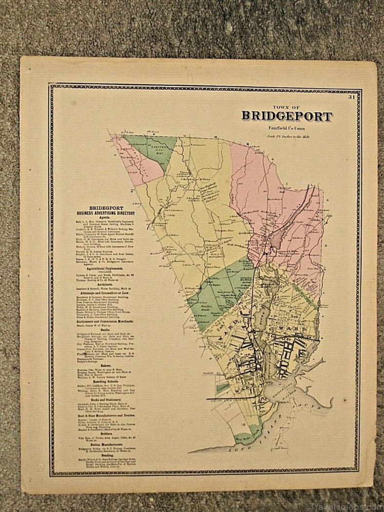 map of bridgeport connecticut a guide for tourist 7