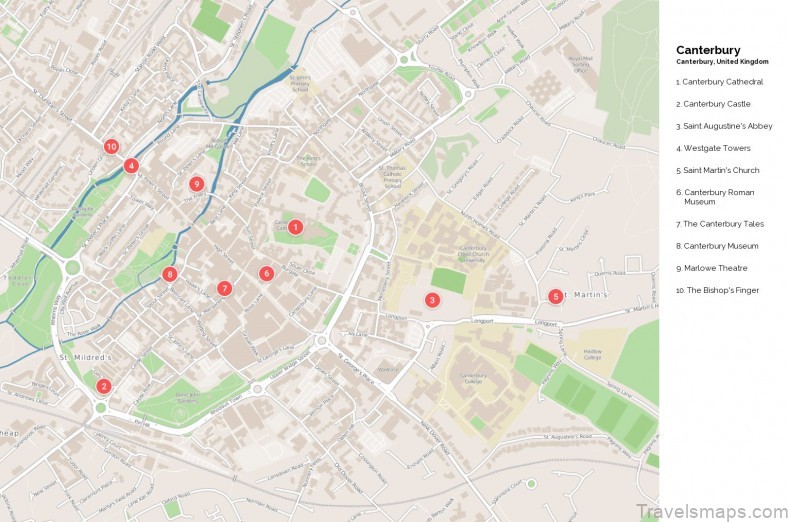 the canterbury travel guide for tourists map of canterbury 1