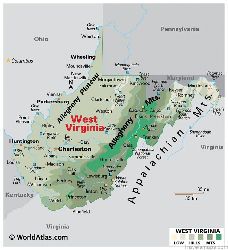 a charleston west virginia travel guide and map 1