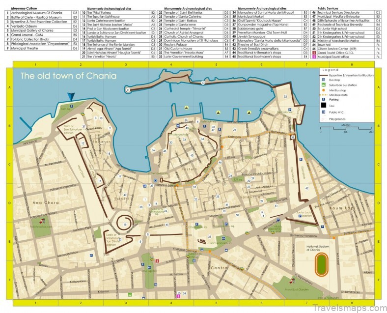 a guide to tourist friendly places in and around chania map of chania 1