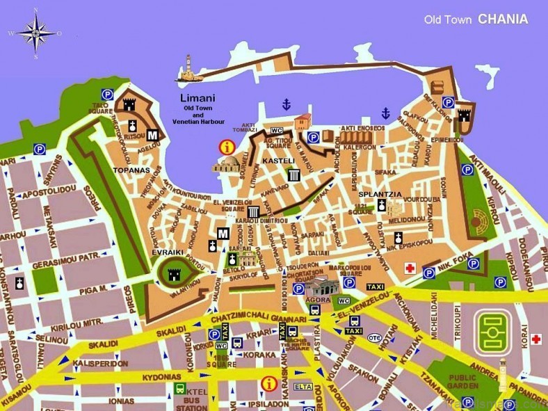 a guide to tourist friendly places in and around chania map of chania 7