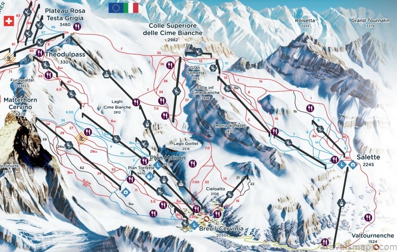 a map of cervinia the italian alpine sanctuary 4