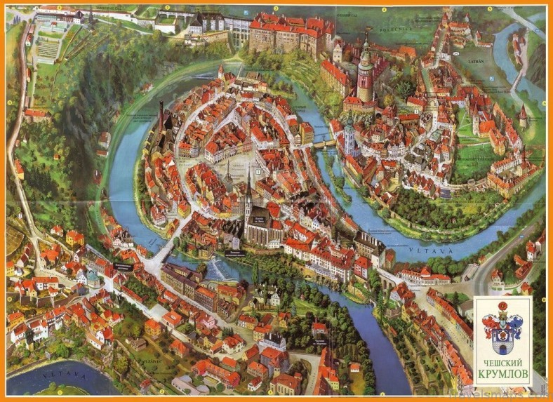 cesky krumlov travel guide for tourist map of cesky krum 2