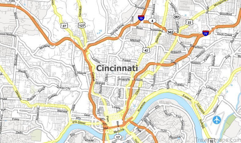 cincinnati travel guide for tourist map of cincinnati 2