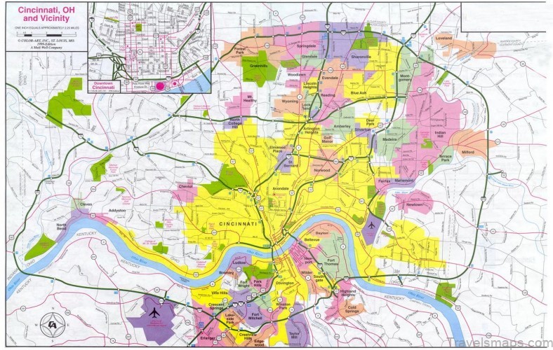 cincinnati travel guide for tourist map of cincinnati 3