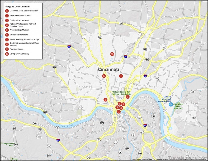 cincinnati travel guide for tourist map of cincinnati 4