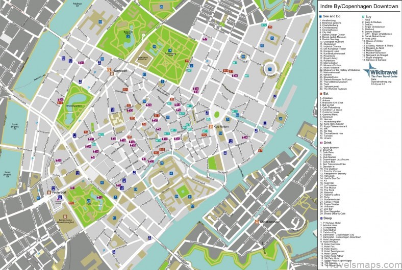 copenhagen travel guide for tourist map of copenhagen 3
