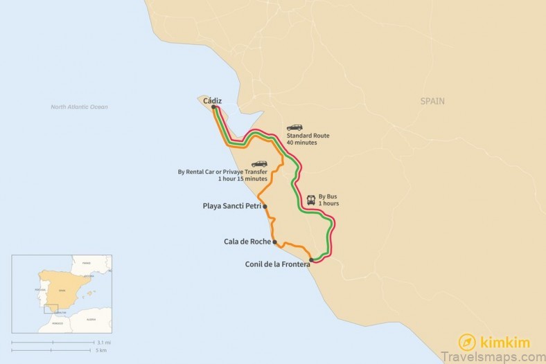map of conil de la frontera a guide for tourist restaurants and hotels 4