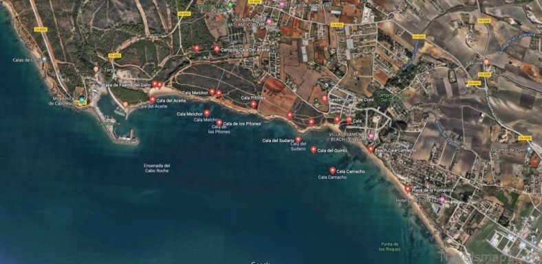 map of conil de la frontera a guide for tourist restaurants and hotels 6
