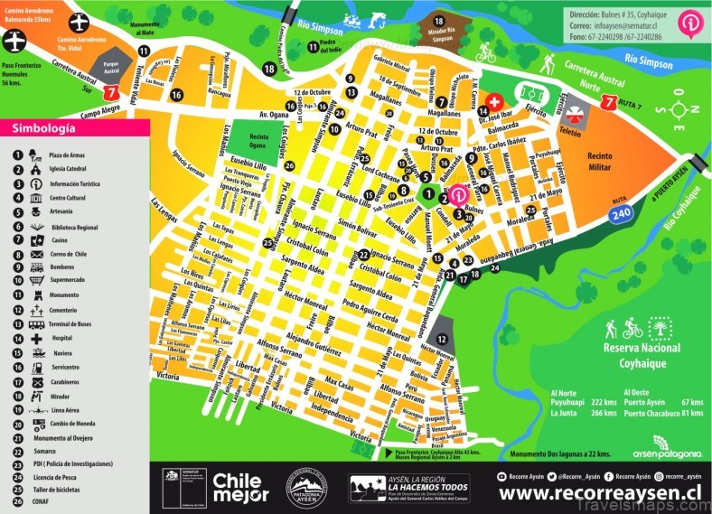 coyhaique travel guide for tourist map of coyhaique 2