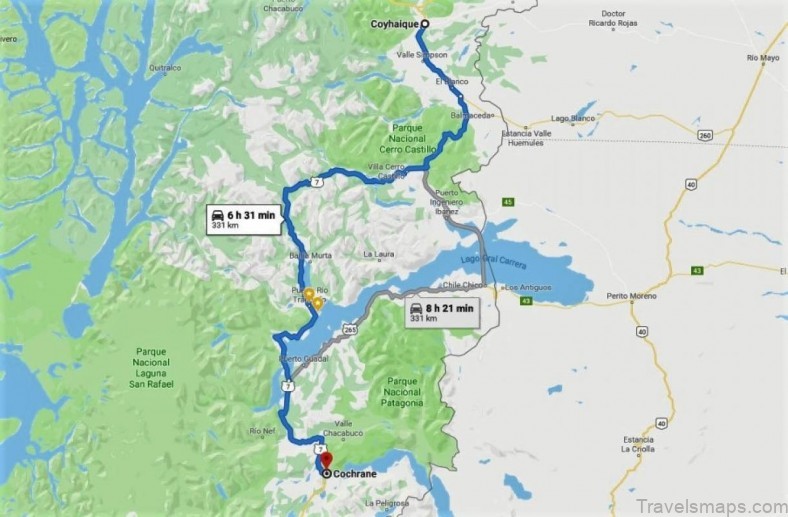 coyhaique travel guide for tourist map of coyhaique