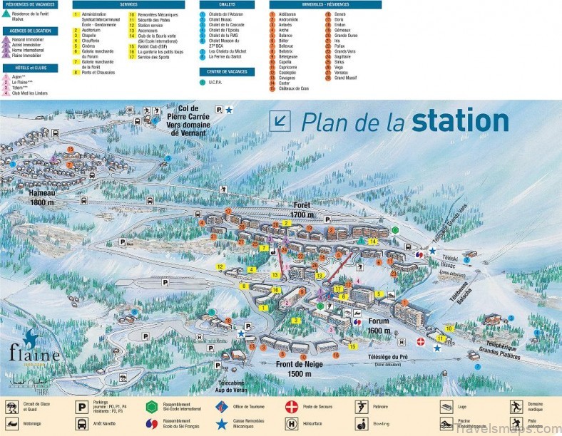 flaine travel guide for tourist map of flaine france