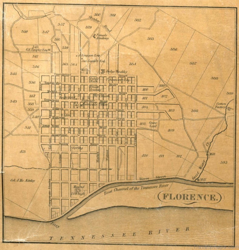 florence alabama travel guide for tourist map of florence alabama