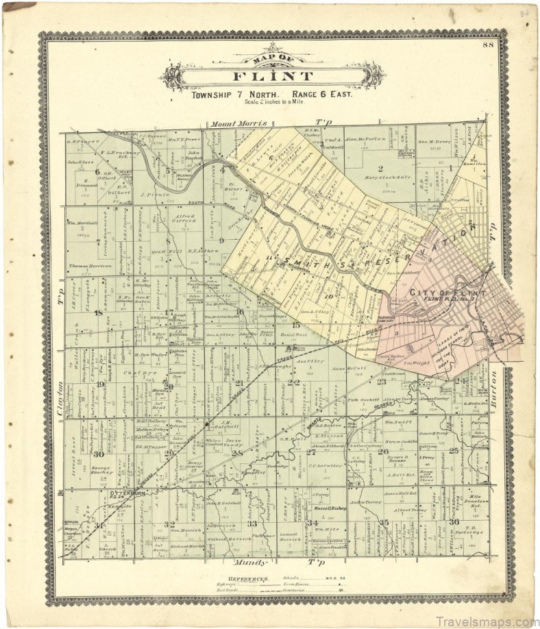 map of a flint travel guide for tourists 2