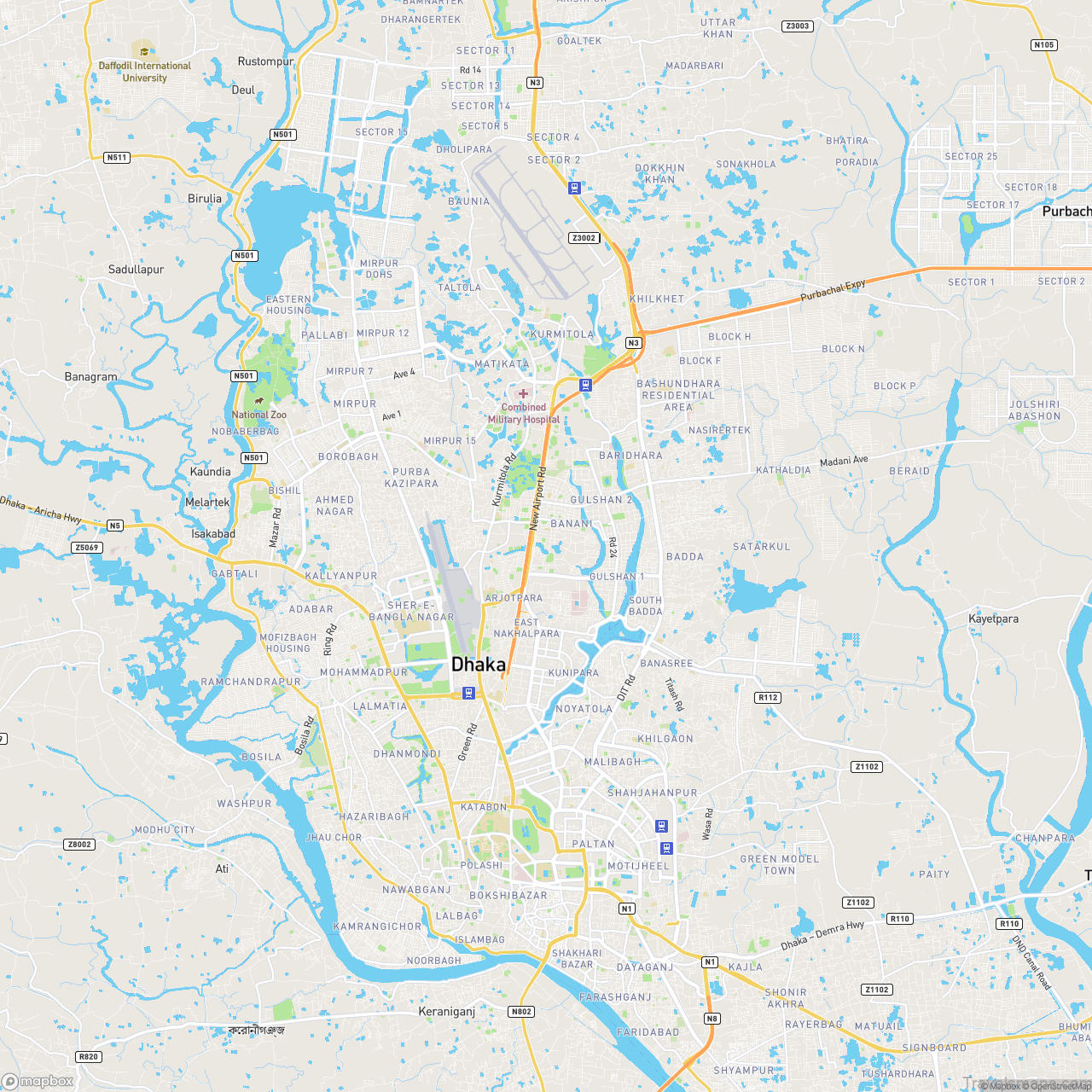 Dhaka Bangladesh Hotels Map