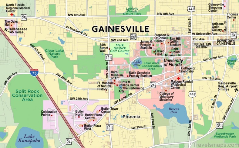 if youre traveling to gainesville this map will help guide you